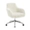 Linon Home Decor; Fiona White Faux Faux Barrel Office Chair Chrome Base Adjustable Height Rolling Casters; Category:Area Rugs; Image:2